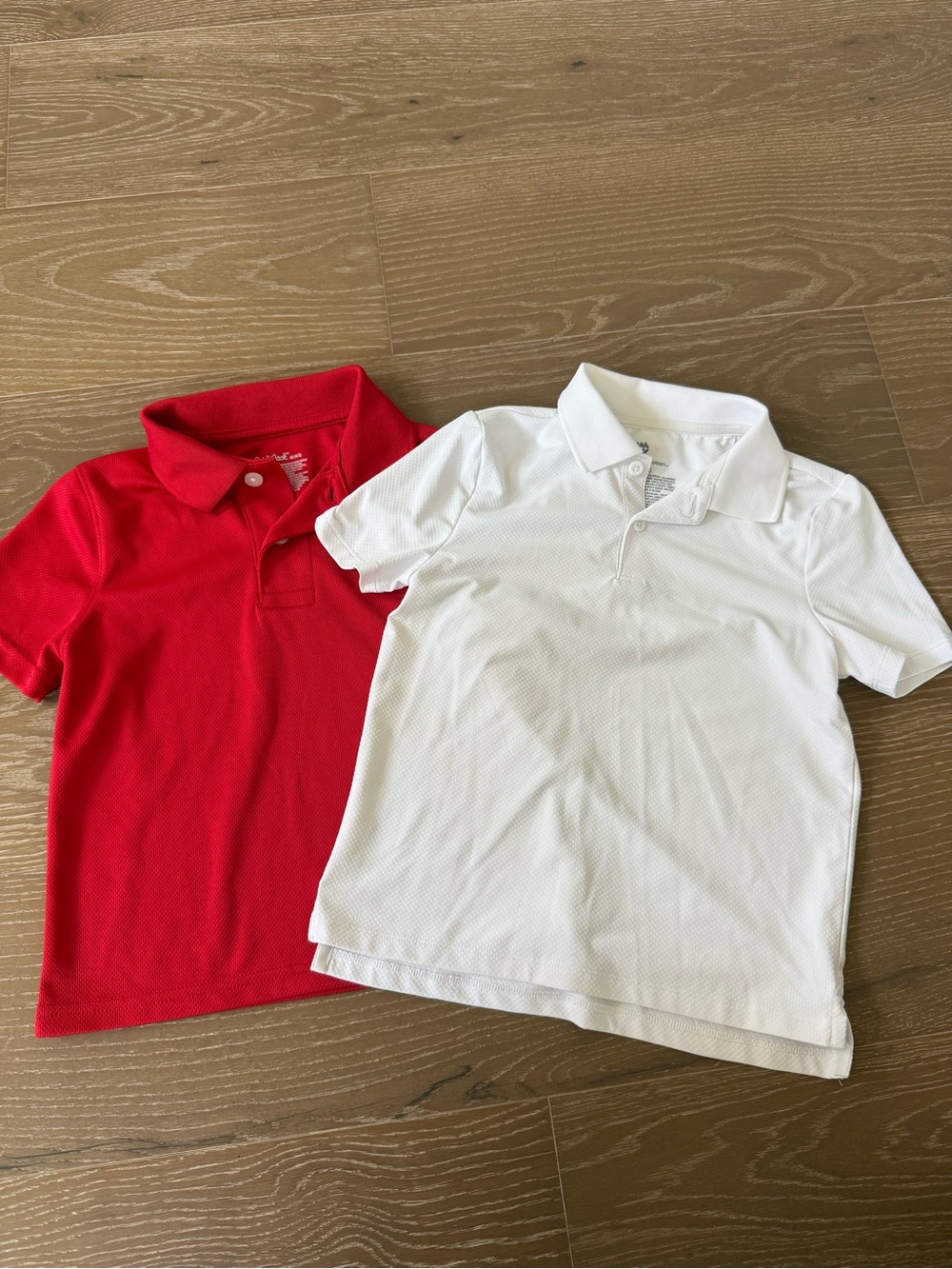 Cat & Jack + All in Motion Lot 2 Boys Polo Shirts XS (4/5) Red/White